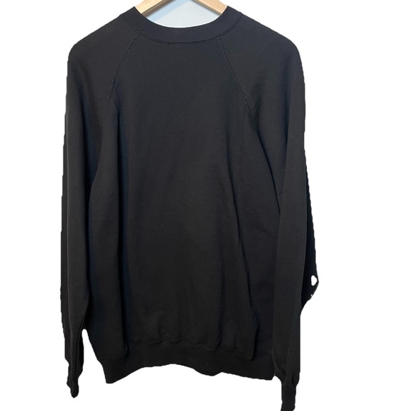 Vintage Christmas Sweatshirt Trees Winter Tultex size XL black Crewneck pullover - Picture 3 of 5